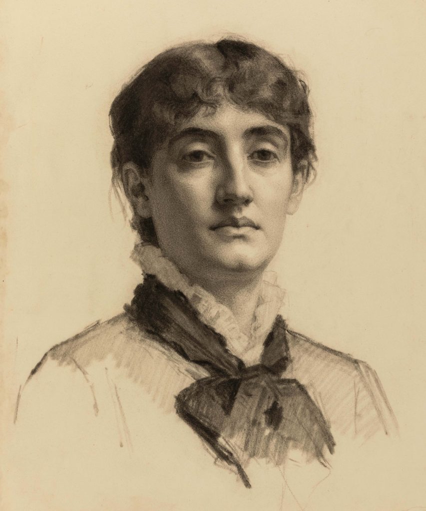 Portrait head of a woman by Minnie Jane Hardman